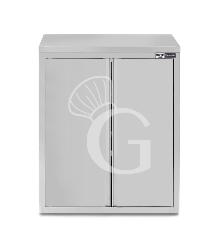 Pensile inox con 1 porta battente, 2 ripiani, L 700 x P 400 x H 1000 mm