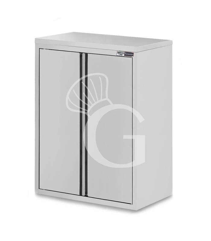 Pensile inox con 2 porte battenti, 2 ripiani, L 700 x P 400 x H 1000 mm