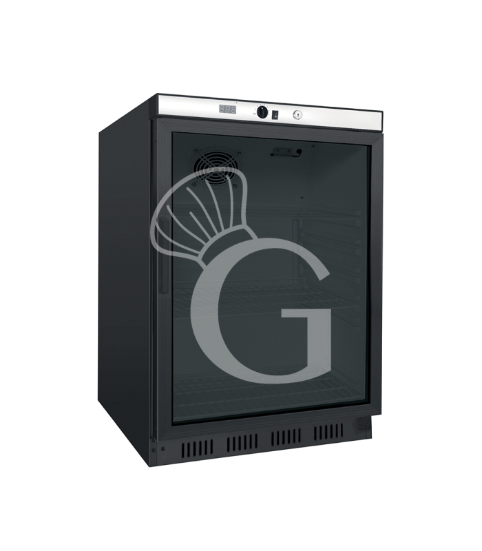 Armadio refrigerato statico - porta vetro - temperatura +2°C/+8°C - capacità 130 LT colore nero