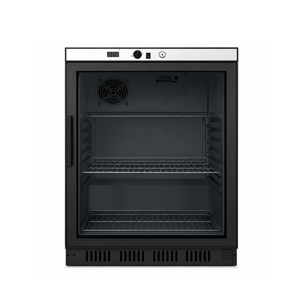 Armadio refrigerato statico - porta vetro - temperatura +2°C/+8°C - capacità 130 LT colore nero