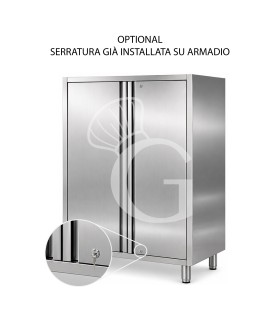 Serratura a chiave doppia già installata per Armadi in acciaio inox