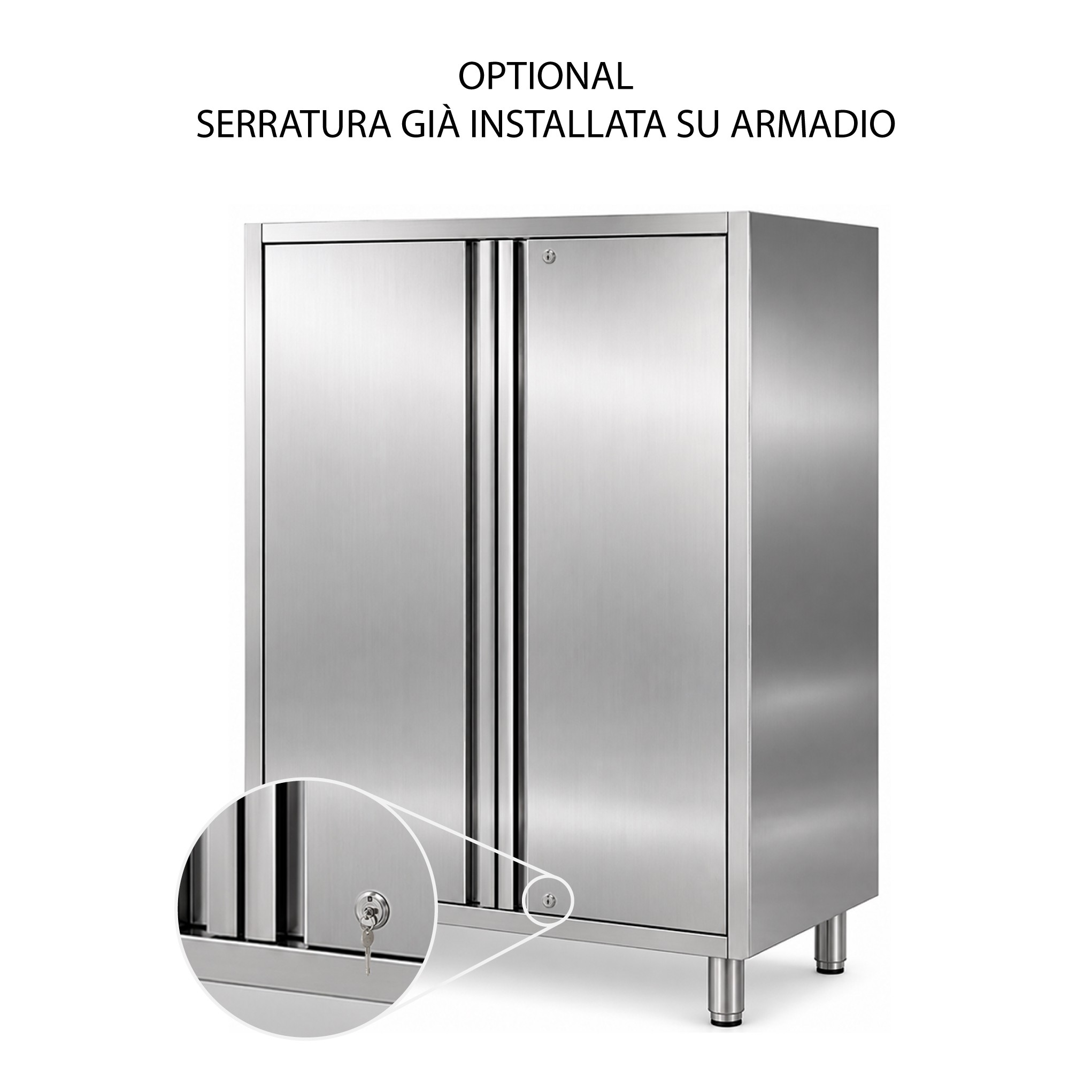Serratura a chiave doppia già installata per Armadi in acciaio inox