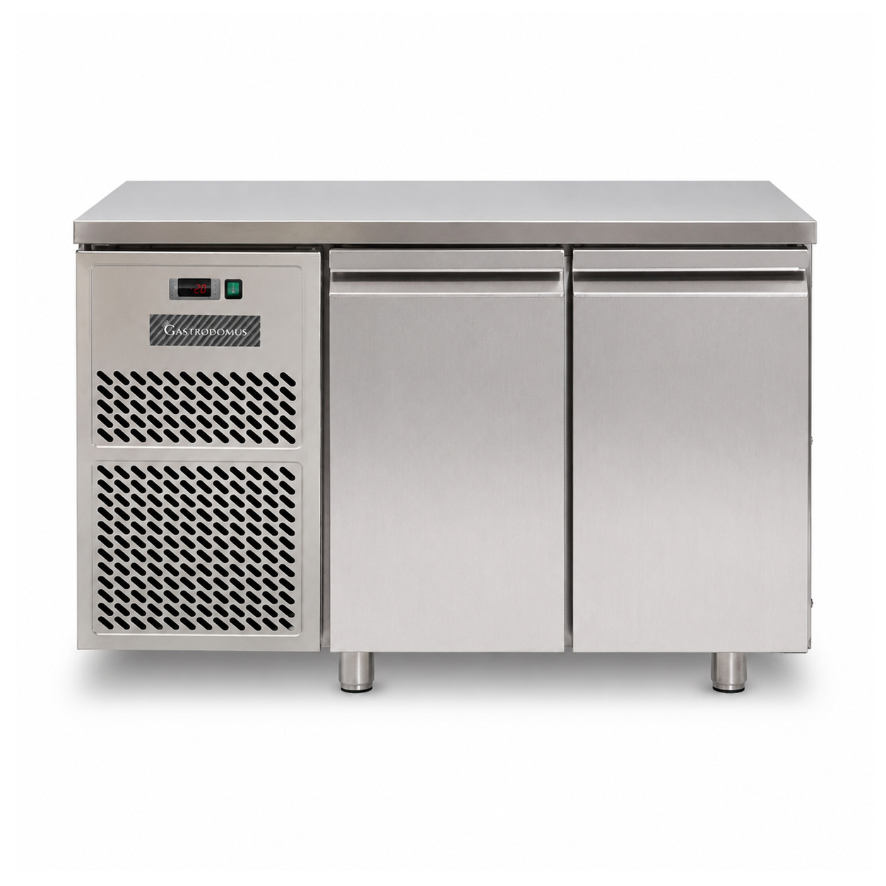 Tavolo Refrigerato 2 porte Prof. 800 0°C/+10°C motore a sinistra classe energetica A