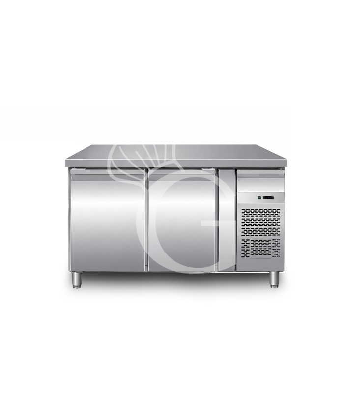 Tavolo refrigerato 2 porte, cassetto sopra al motore, profondità 700 mm e temperatura -2°C/+8°C - Classe energetica B
