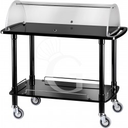 Carrello di servizio in legno con cupola e 2 ripiani L 1100 mm x P 550 mm x H 1070 mm