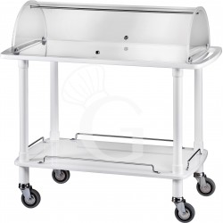 Carrello di servizio in legno con cupola e 2 ripiani L 1100 mm x P 550 mm x H 1070 mm