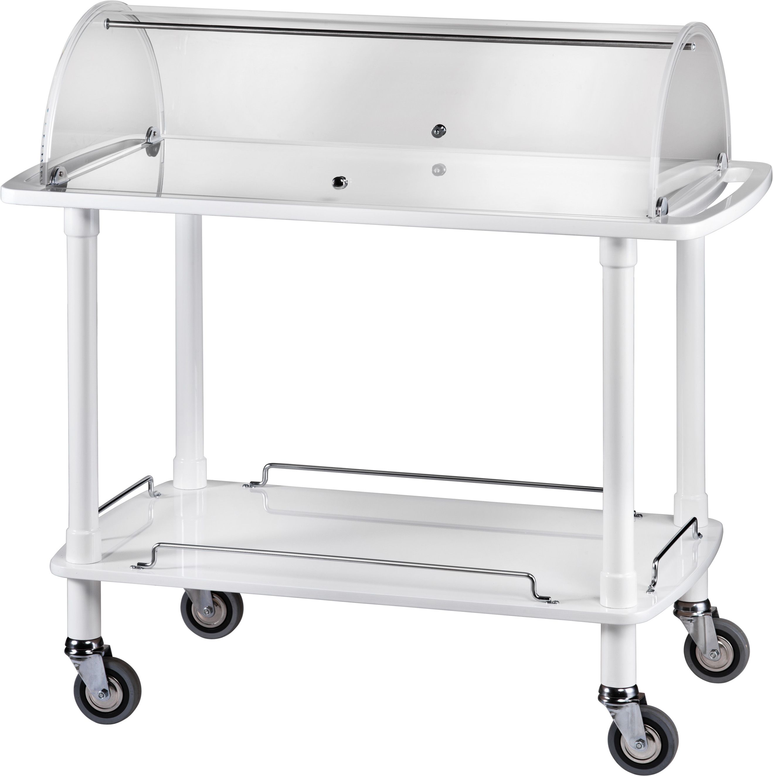 Carrello di servizio in legno con cupola e 2 ripiani L 1100 mm x P 550 mm x H 1070 mm