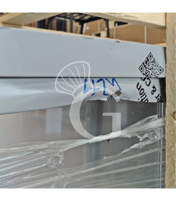 Tavolo a giorno in acciaio inox,3 cassetti a sinistra, alzatina, L 1600 mm x P600 mm x H 950 mm - SECONDA SCELTA