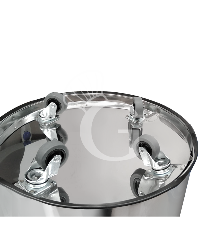 Portarifiuti in acciaio inox diametro 390 mm con ruote 63 LT- SECONDA SCELTA