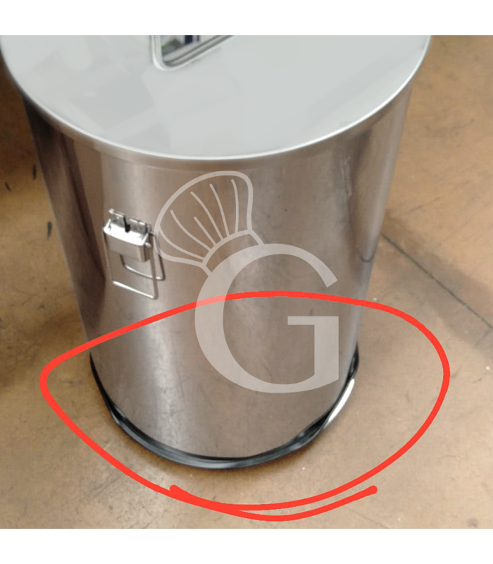 Portarifiuti in acciaio inox diametro 390 mm con ruote 63 LT- SECONDA SCELTA