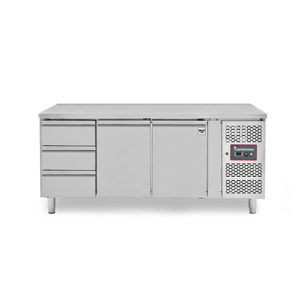 Tavolo Refrigerato 3 cassetti 2 porte -18°C/-22°C - Prof. 700 mm