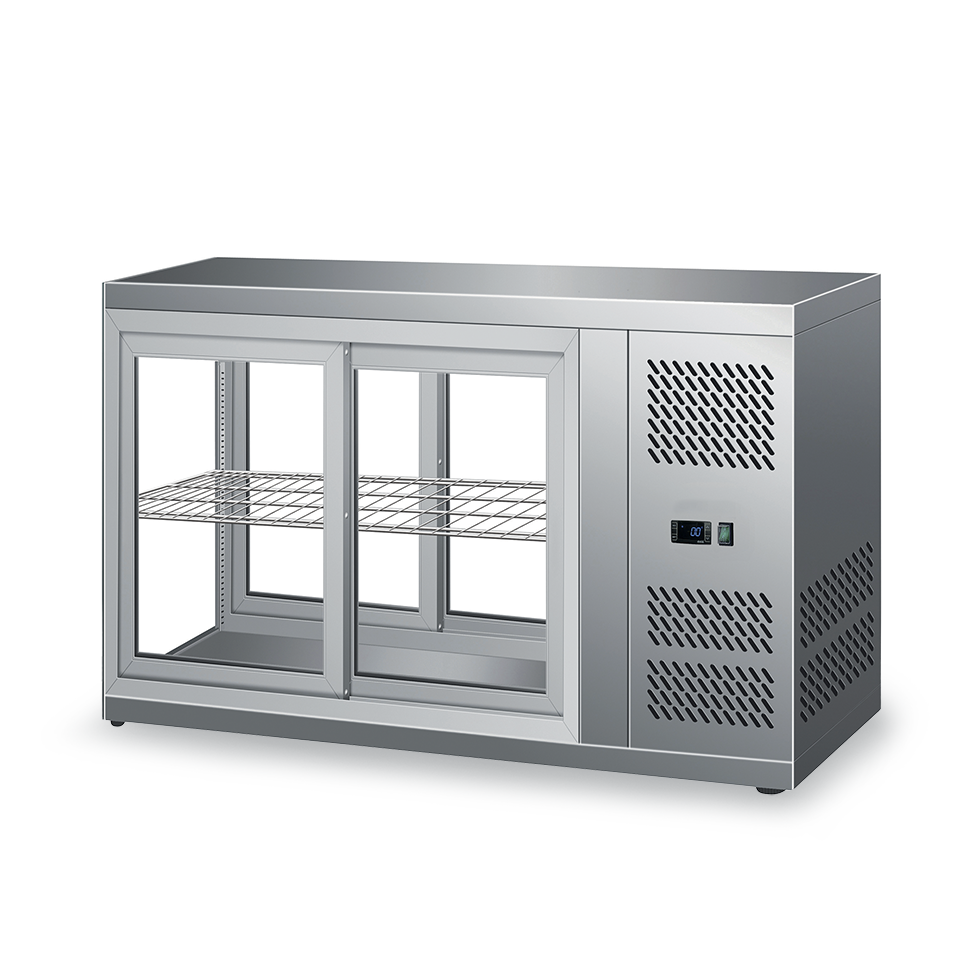 Vetrina Refrigerata ventilata acciaio inox porte scorrevoli 110 LT +2°C/+8°C L 910 mm x P 510 mm x H 550 mm