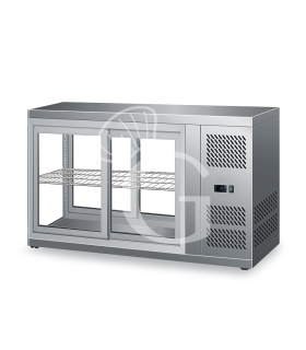 Vetrina Refrigerata ventilata acciaio inox porte scorrevoli 150 LT +2°C/+8°C L 1110 mm x P 510 mm x H 550 mm