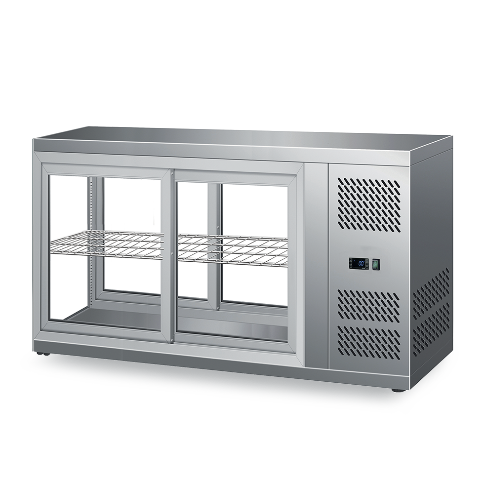 Vetrina Refrigerata ventilata acciaio inox porte scorrevoli 190 LT +2°C/+8°C L 1310 mm x P 510 mm x H 550 mm