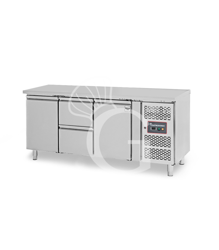 Tavolo Refrigerato 2 cassetti centrali 2 porte -18°C/-22°C - Prof. 700 mm