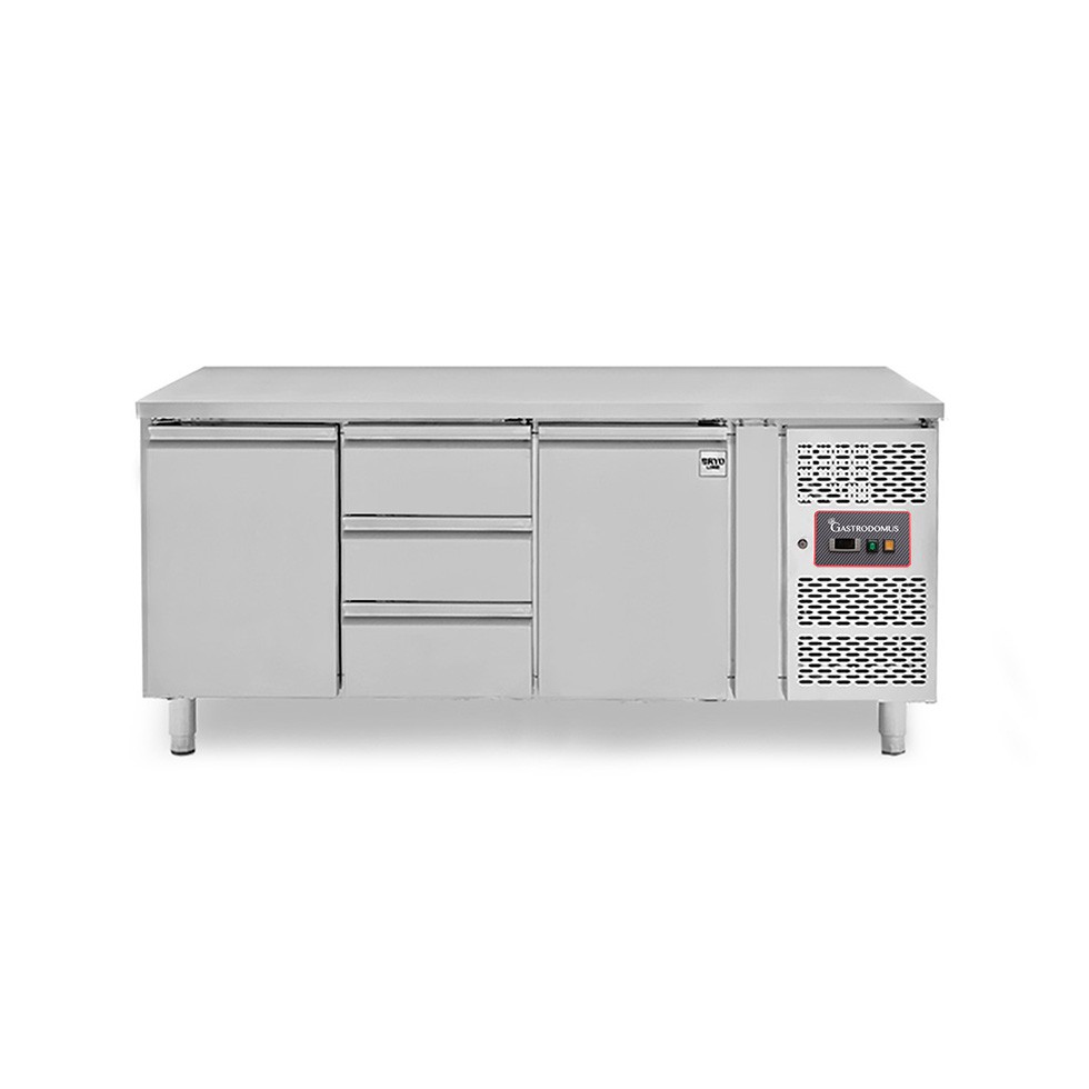 Tavolo Refrigerato 3 cassetti 2 porte -18°C/-22°C - Prof. 700 mm