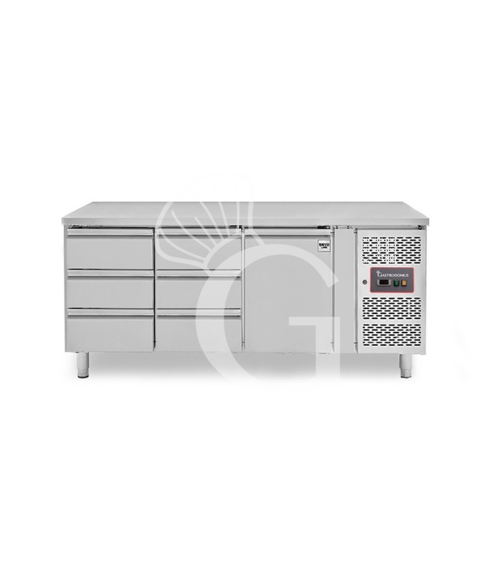 Tavolo Refrigerato 3 cassetti 2 porte -18°C/-22°C - Prof. 700 mm