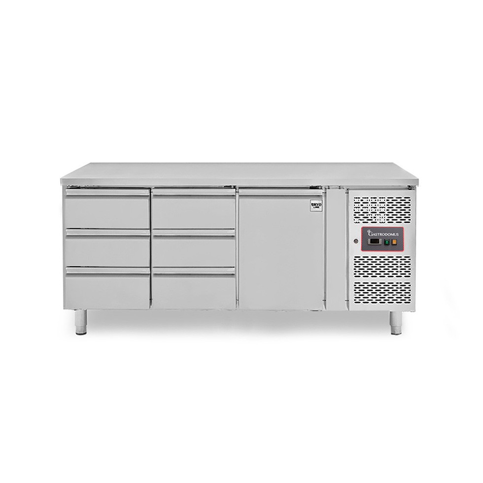Tavolo Refrigerato 3 cassetti 2 porte -18°C/-22°C - Prof. 700 mm