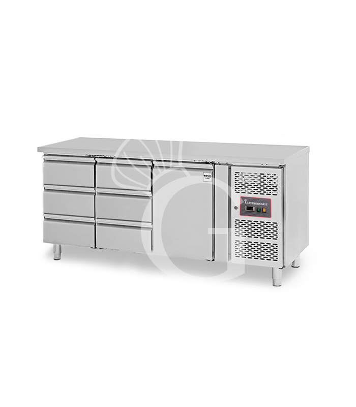 Tavolo Refrigerato 6 cassetti 1 porta -18°C/-22°C - Prof. 700 mm