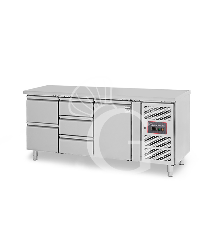 Tavolo Refrigerato 2+3 cassetti 1 porta -18°C/-22°C - Prof. 700 mm