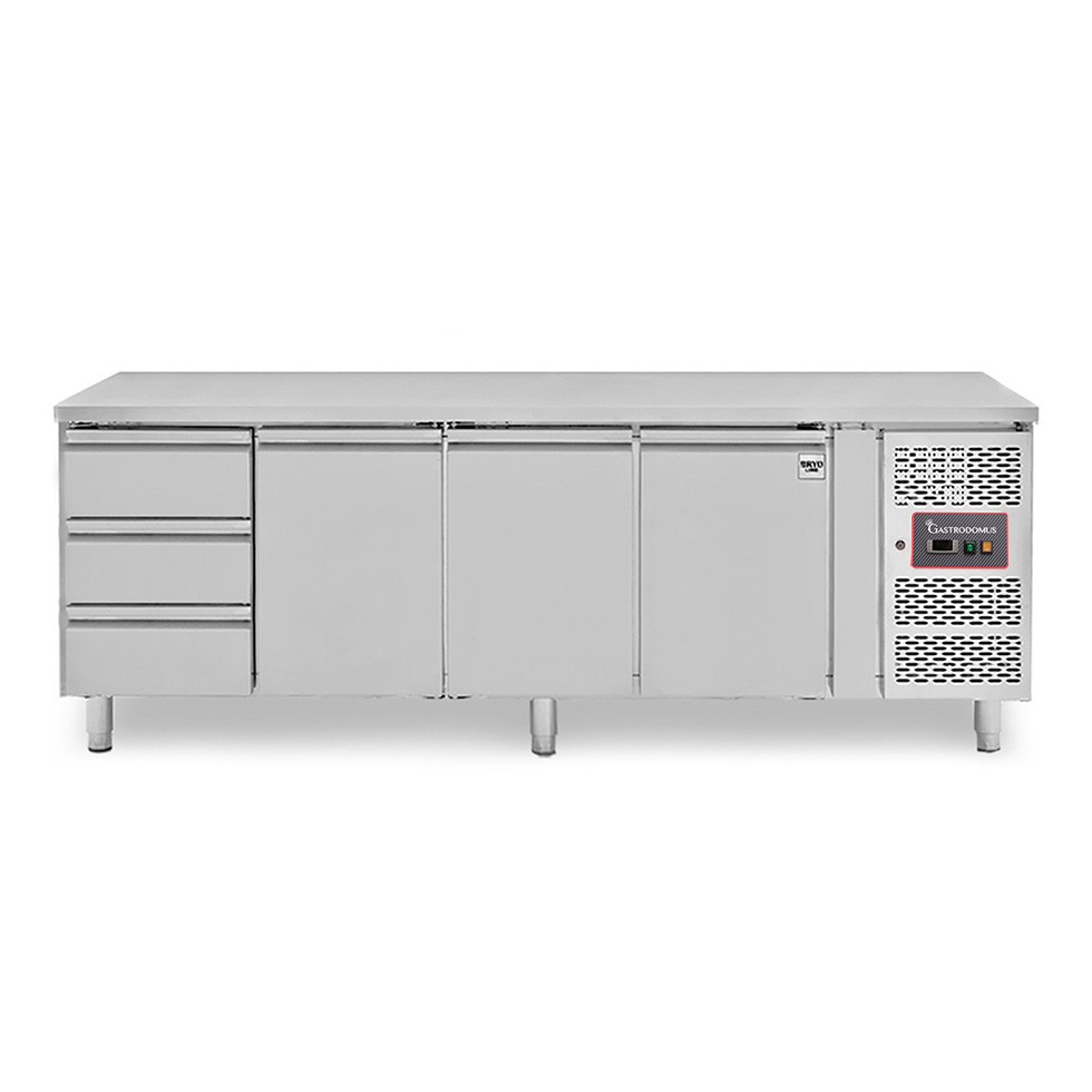 Tavolo Refrigerato 3 cassetti sinistra e 3 porte -18°C/-22°C - Prof. 700 mm
