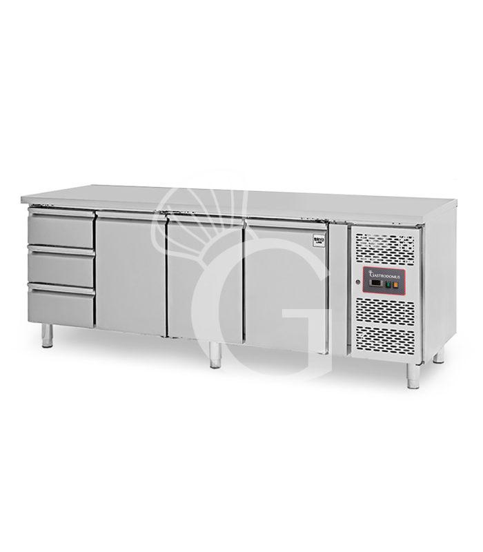 Tavolo Refrigerato 3 cassetti sinistra e 3 porte -18°C/-22°C - Prof. 700 mm