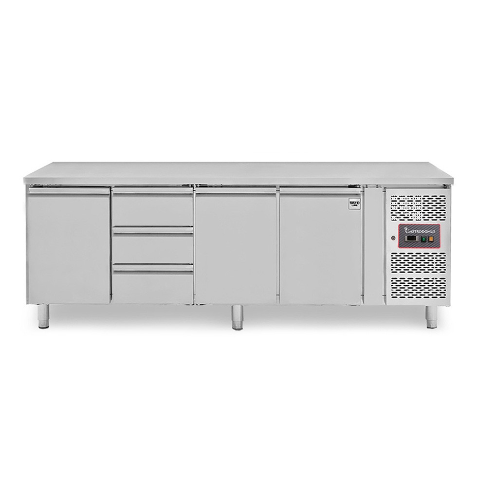 Tavolo Refrigerato 3 cassetti e 3 porte -18°C/-22°C - Prof. 700 mm