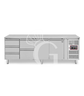 Tavolo Refrigerato 5 cassetti a sinistra e 2 porte -18°C/-22°C - Prof. 700 mm