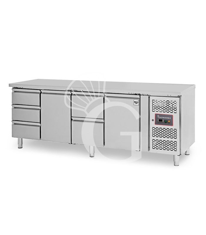 Tavolo Refrigerato 5 cassetti + 2 porte alternati -18°C/-22°C - Prof. 700 mm