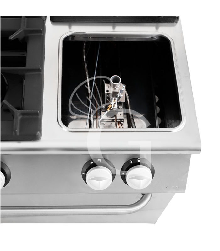 Cucina professionale a gas 6 fuochi forno a gas maxi profondità 900 mm