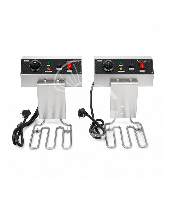 Friggitrice elettrica da banco con rubinetto 2 vasche 10+10 LT potenza 3+3 KW Monofase