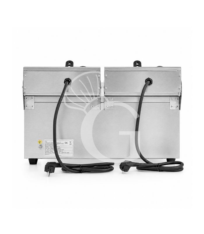 Friggitrice elettrica da banco con rubinetto 2 vasche 10+10 LT potenza 3+3 KW Monofase