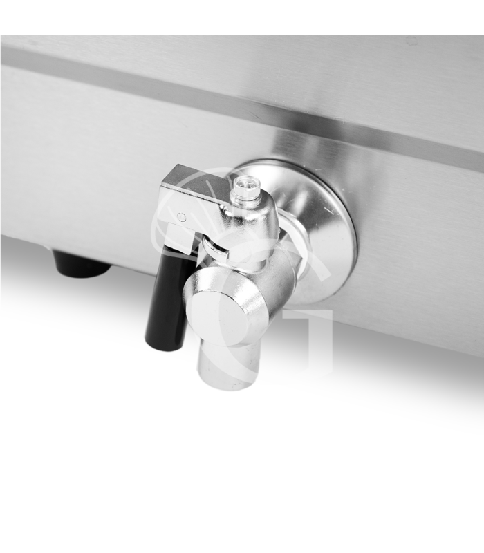 Friggitrice elettrica da banco con rubinetto 2 vasche 10+10 LT potenza 3+3 KW Monofase