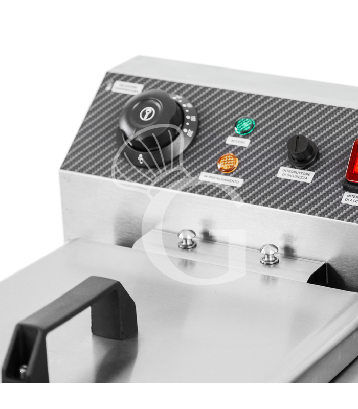 Friggitrice elettrica da banco con rubinetto 2 vasche 10+10 LT potenza 3+3 KW Monofase