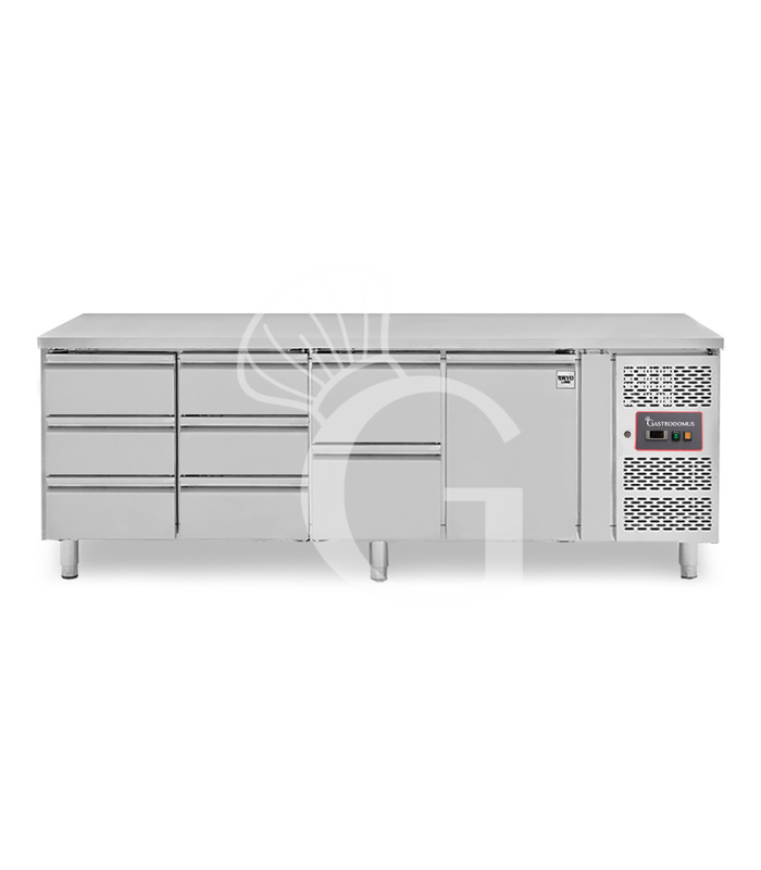 Tavolo Refrigerato 8 cassetti e 1 porta -18°C/-22°C - Prof. 700 mm