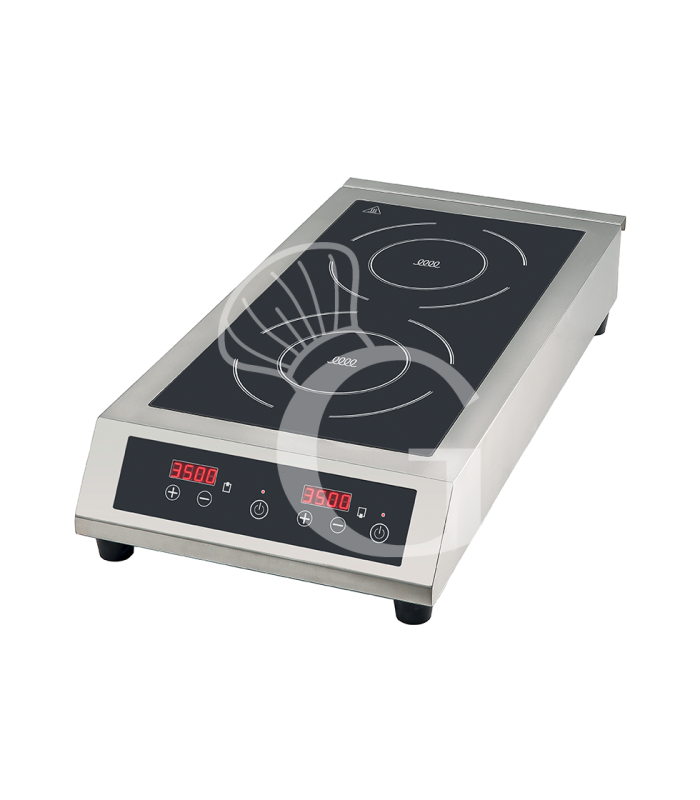 Piastra a induzione 2 zone di cottura Ø 200/220 mm - 3500+3500 W