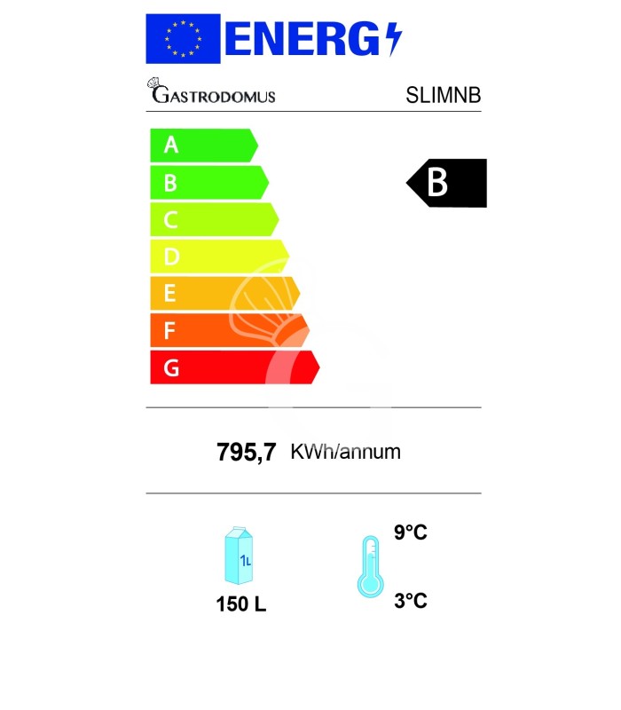 Frigo bibite ventilato porta battente 150 LT 2°C/+10°C colore nero - SECONDA SCELTA
