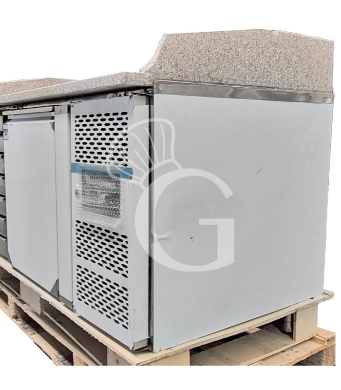Banco Pizza refrigerato piano in granito 1 porta 7 cassetti 210 LT - SECONDA SCELTA