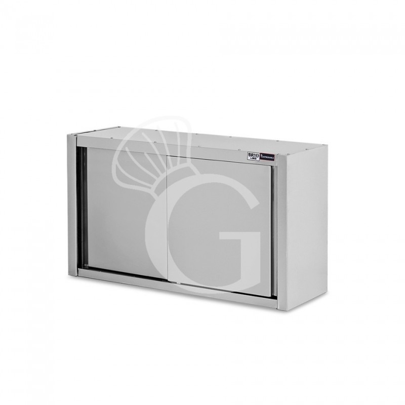 Pensile acciaio inox con porte scorrevoli, 1 ripiano, L 1100 x P 400 x H 800 mm