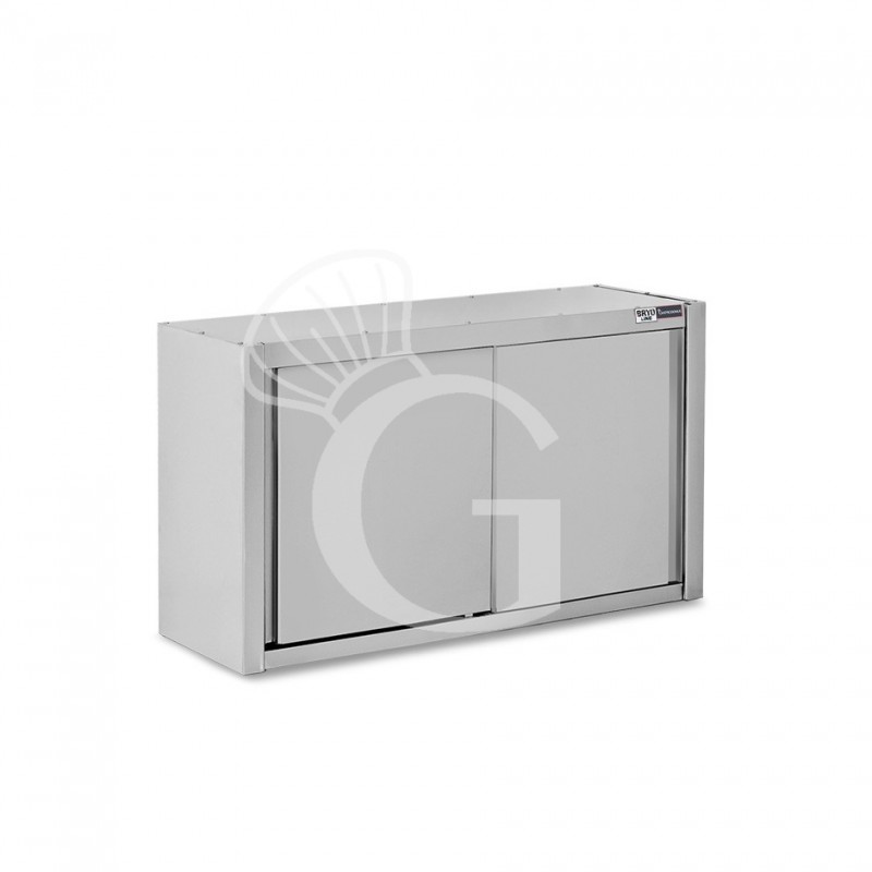 Pensile acciaio inox con porte scorrevoli, 1 ripiano, L 1100 x P 400 x H 800 mm