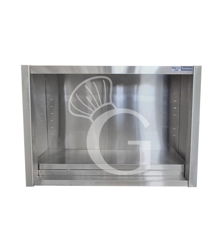 Pensile acciaio inox con porte scorrevoli, 2 ripiani, L 1100 x P 400 x H 800 mm - SECONDA SCELTA