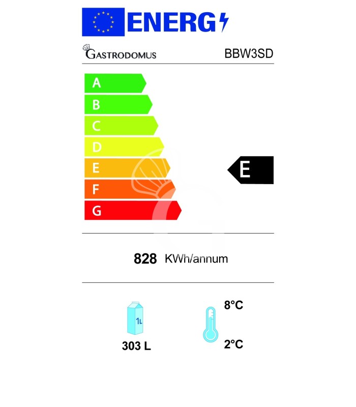 Vetrina frigo ventilata da banco o retrobanco orizzontale 3 porte scorrevoli 303 LT - temperatura 2°C/+10°C