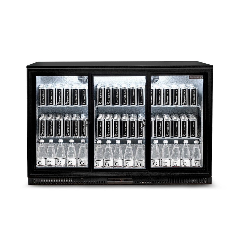 Vetrina frigo ventilata da banco o retrobanco orizzontale 3 porte scorrevoli 303 LT - temperatura 2°C/+10°C