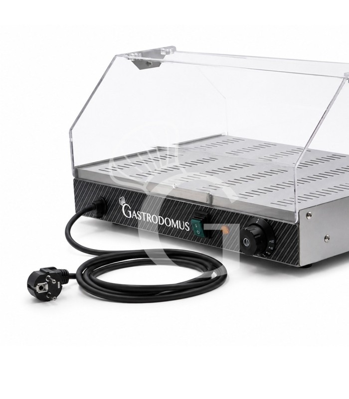 Vetrina Riscaldata inox e plexiglass 1 piano +30°C/+90°C L 500 mm x P 350 mm x H 250 mm