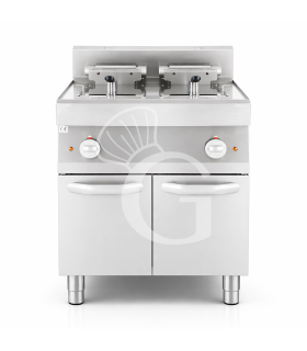 Friggitrice Industriale elettrica su armadio chiuso 2 vasche 10 LT + 10 LT 15 Kw Trifase - SECONDA SCELTA