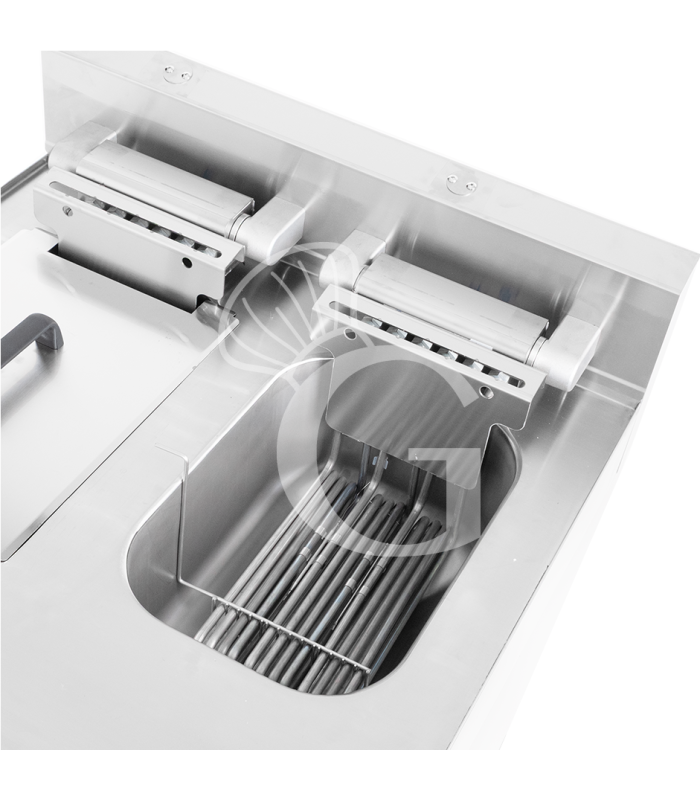 Friggitrice Industriale elettrica su armadio chiuso 2 vasche 10 LT + 10 LT 15 Kw Trifase - SECONDA SCELTA