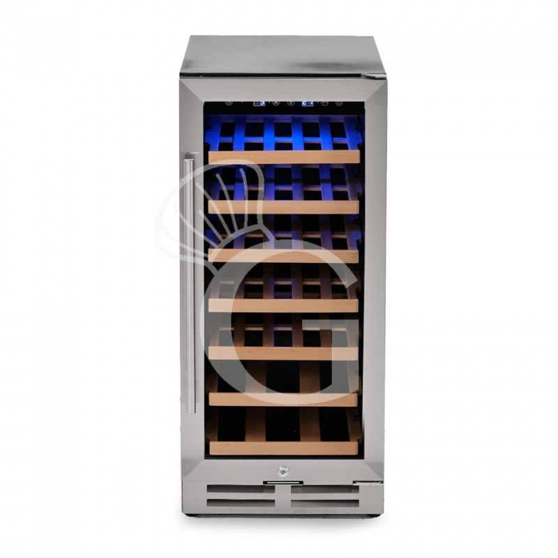 Cantina Vino da incasso Ventilata porta inox 100 LT 6 ripiani 30 bottiglie +5°C/+22°C