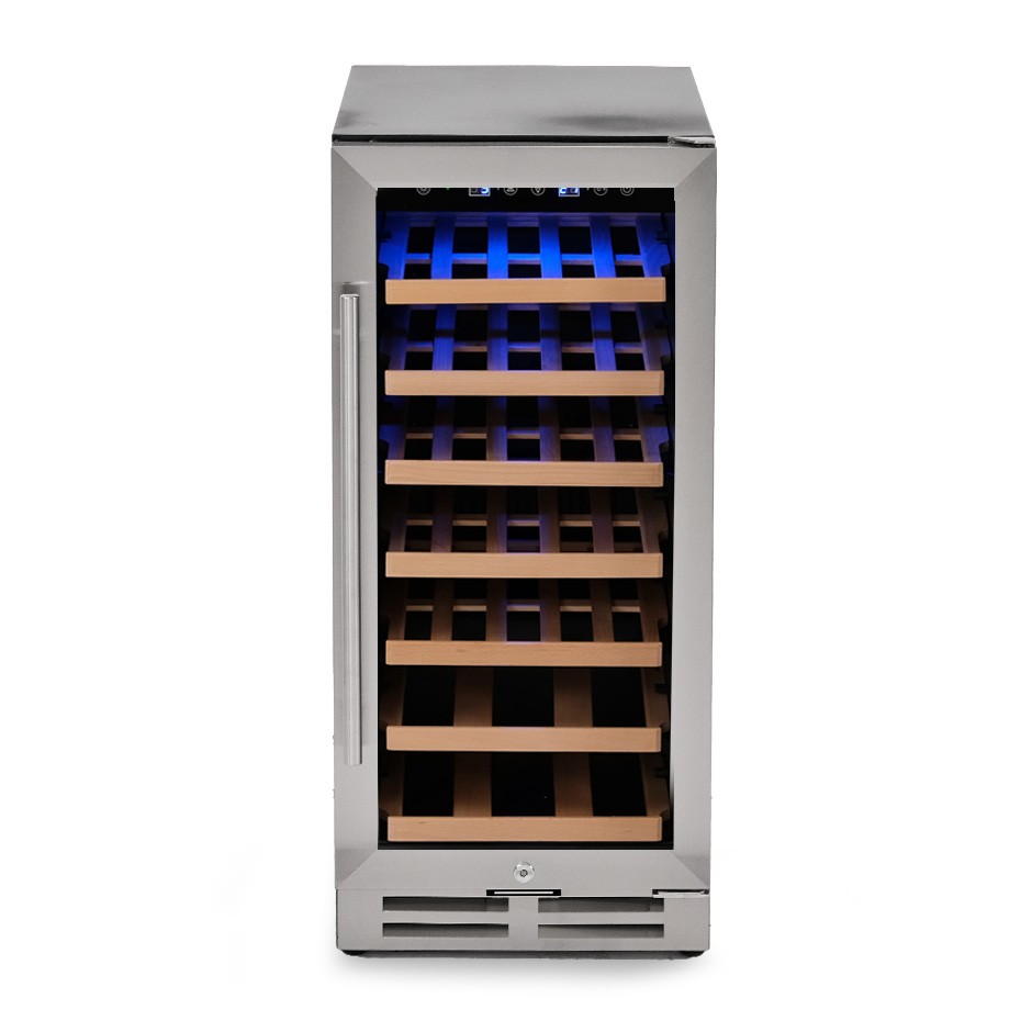 Cantina Vino da incasso Ventilata porta inox 100 LT 6 ripiani 30 bottiglie +5°C/+22°C