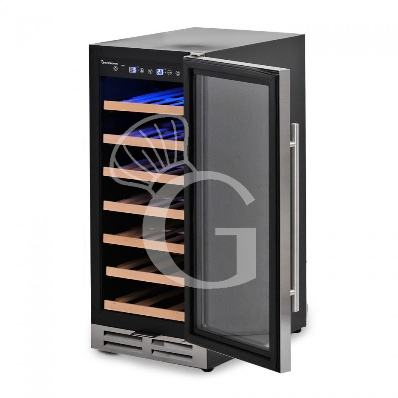 Cantina Vino da incasso Ventilata porta inox 100 LT 6 ripiani 30 bottiglie +5°C/+22°C