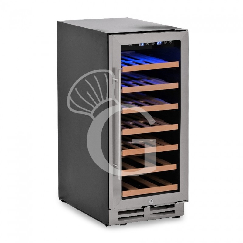 Cantina Vino da incasso Ventilata porta inox 100 LT 6 ripiani 30 bottiglie +5°C/+22°C